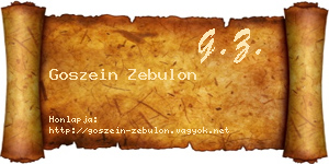 Goszein Zebulon névjegykártya